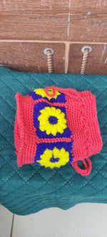 Solura Handmade Crochet Floral Drawstring Utility Pouch for Everyday Storage and Gifting