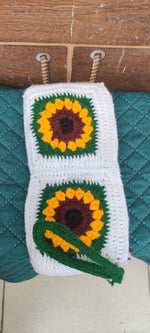 Solura Handmade Crochet Sunflower Mobile Sling Bag | Handcrafted Crossbody Phone Pouch | Eco-Friendly Crochet Shoulder Bag
